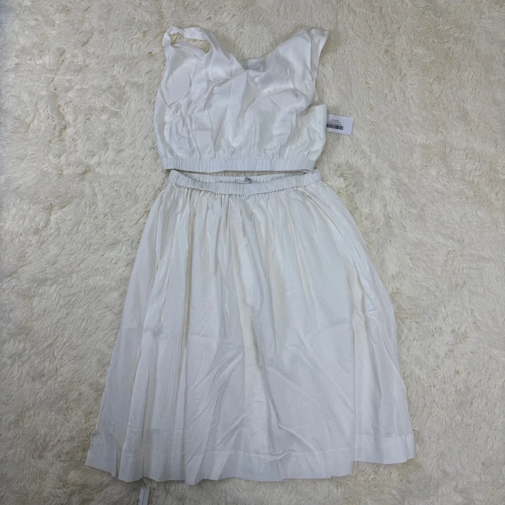 NWT Reformation Naya Two Piece Skirt Set Womens Small Off- White Summer Vacation